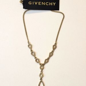 Gold-Tone Crystal Open Lariat Necklace